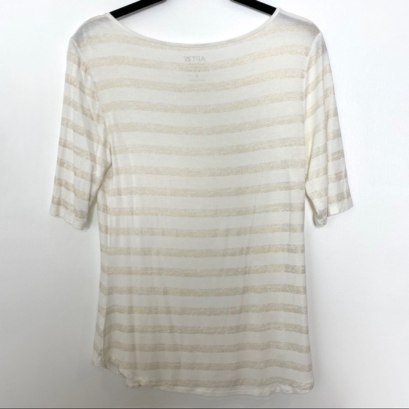 Striped T-Shirt w/ Elbow Sleeves - Picture 2 of 3